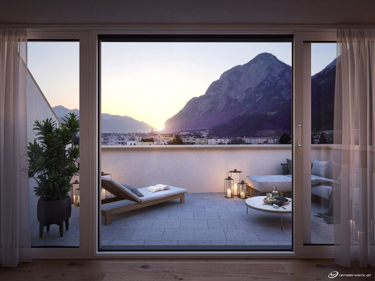 Renderwerk Visualisierung Dachterrasse