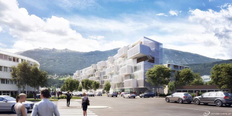 Andech 3D Architektur Urbanismus Rendering Innsbruck Wettbewerb