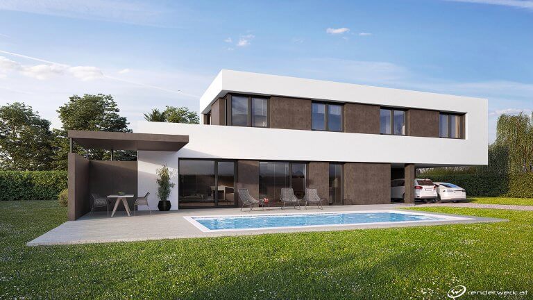 Band 3D Architektur Rendering Pool