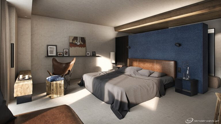 Billy Jeans 3D Hotelzimmer Architektur Visualisierung