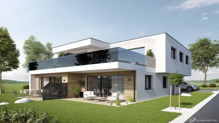 Black Mirror 3D Haus Rendering Modern Architektur