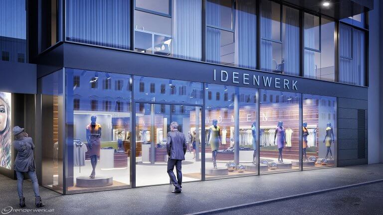 Come In 3D Shop Rendering Architektur Visualisierung