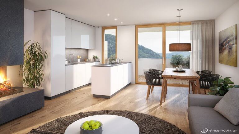 Comfy 3d innen visualisierung architektur immobilien wohnraum