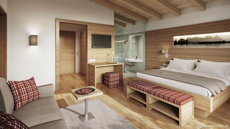 Cosy Visualisierung Hotel Zimmer 3D Architektur