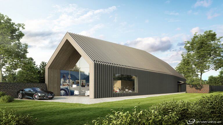 Horse Stable 3d Architektur Garage Holz Autos