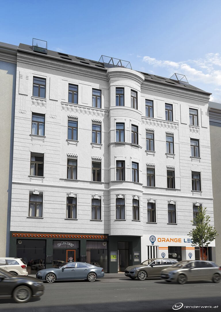 Makeover Architektur Visualisierung Altbau Fassade Wien