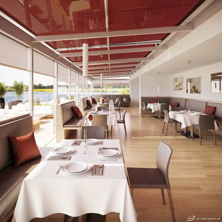 Sunroom 3D Produkt Visualisierung Markisen Beschattung Gastronomie