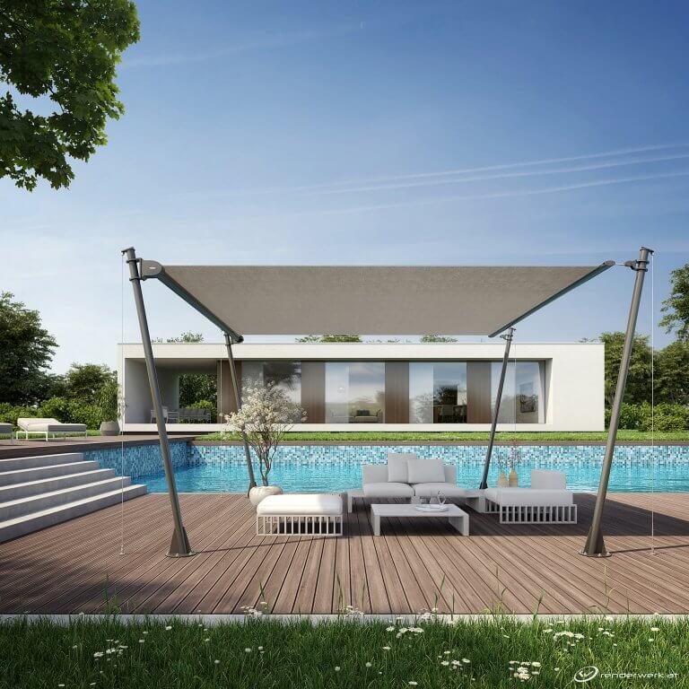 Tight 3D Produkt Visualisierung Sonnenschutz Pool Markise