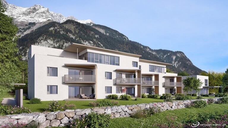 The Wall Immobilien Rendering 3D Aussenvisualisiernug