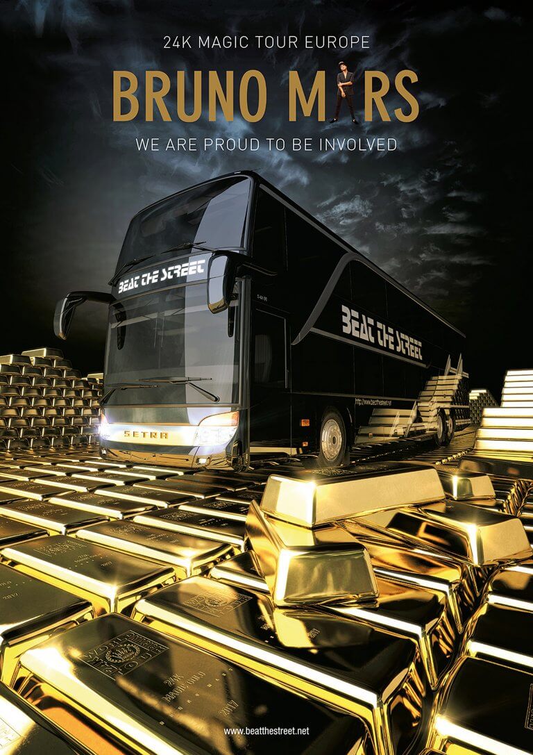 Beat Bruno Mars 3D Produktrendering Gold