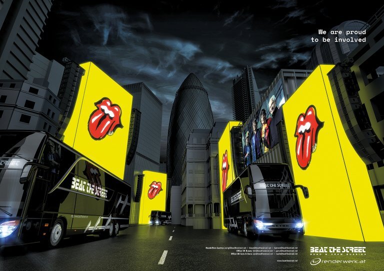 Beat Rolling Stones Produktvisualisierung Stadt Abend