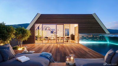 Mountain modern with a splash of infinity